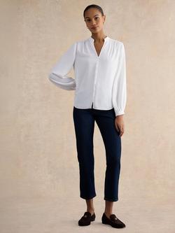 Hobbs Blair Ruched Trim Top, Ivory, Ivory