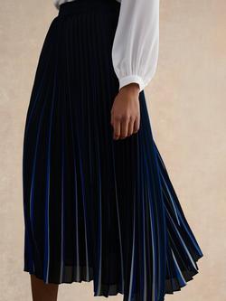 Hobbs Vida Pleated Midi Skirt, Navy - view 2, Navy