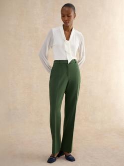 Hobbs Bess Wide Leg Trousers, Khaki, Khaki