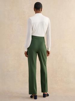 Hobbs Bess Wide Leg Trousers, Khaki - view 2, Khaki