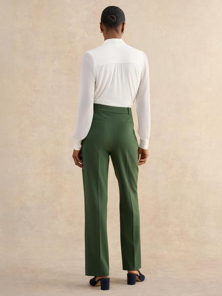 Hobbs Bess Wide Leg Trousers, Khaki - view 2, Khaki