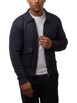 Guards London Carter Linen Front Jacket, Navy, Navy