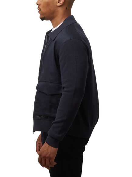 Guards London Carter Linen Front Jacket, Navy - view 2, Navy