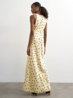 Topshop Polka Dot Mix Dress, Yellow/Black - view 2, Yellow/Black