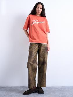 Topshop Oversized T-Shirt, Orange, Orange