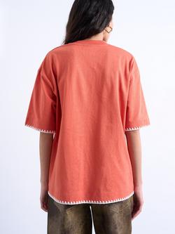 Topshop Oversized T-Shirt, Orange - view 2, Orange