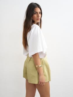 Topshop High Rise A-Line Shorts, Sage - view 2, Sage
