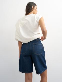 Topshop Denim Shorts, Indigo Rinse - view 2, Indigo Rinse