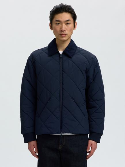 Selected Quilted Puffer Jacket, Sky Captain, Sky Captain