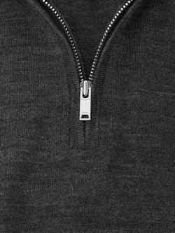 Reiss Kids' Blackhall Half-Zip Funnel Neck Wool Jumper - view 2, Derby Grey Melange