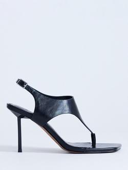 Topshop Sandy Toe Post Heeled Sandals, Black, Black