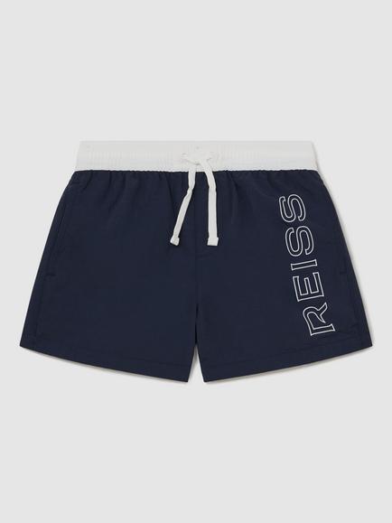 Reiss Kids' Ley Drawstring Shorts, Navy, Navy