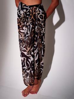 South Beach Leopard Printed Sarong, Multi - view 2, Multi