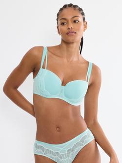 Triumph Palina Padded Undwerwired Balconette Bra, Light Blue