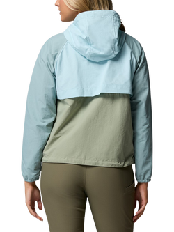 Columbia Women's Spire Valley Hooded Windbreaker Jacket - view 2, Green/Blue