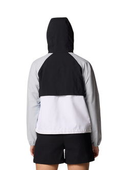 Columbia Women's Spire Valley Hooded Windbreaker Jacket - view 2, White/Blue/Grey