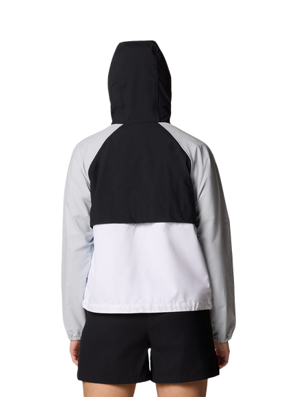 Columbia Women's Spire Valley Hooded Windbreaker Jacket - view 2, White/Blue/Grey