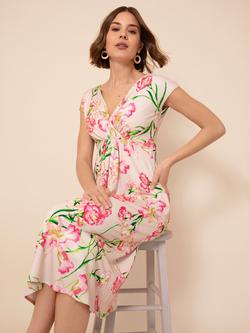 Alie Street Sara Floral Midi Dress, Pink Blossom, Pink Blossom