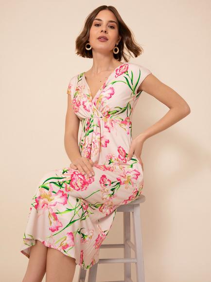 Alie Street Sara Floral Midi Dress, Pink Blossom, Pink Blossom