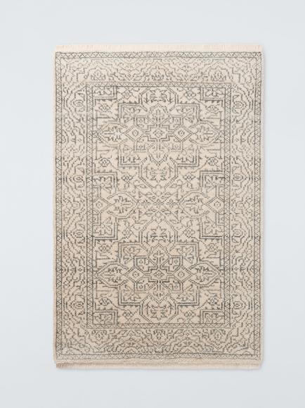 John Lewis Leona Hand Knotted Wool Blend Rug, Graphite, Graphite