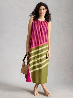 White Stuff Aggie Sleeveless Maxi Dress, Pink/Multi, Pink/Multi