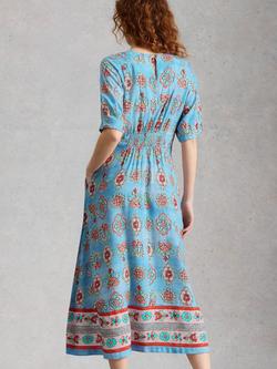 White Stuff Kate Floral Midi Dress, Blue/Multi - view 2, Blue/Multi