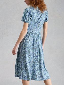 White Stuff Leah Spot Print Midi Dress, Blue/Multi - view 2, Blue/Multi