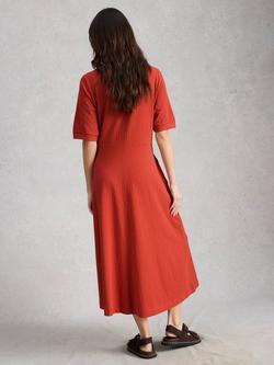 White Stuff Megan V-Neck Midi Dress, Red - view 2, Red