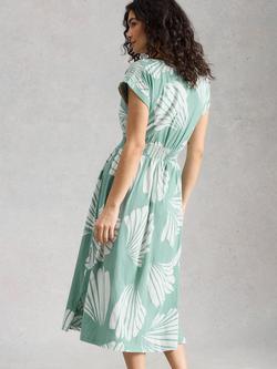White Stuff Mina Abstract Midi Dress, Teal - view 2, Teal