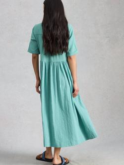 White Stuff Rylee Double Cloth Shirt Midi Dress, Blue - view 2, Blue