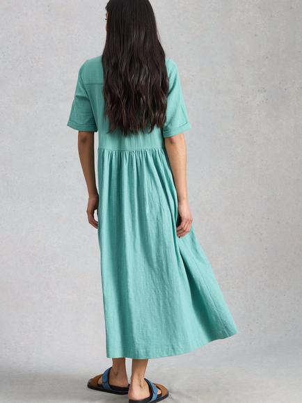White Stuff Rylee Double Cloth Shirt Midi Dress, Blue - view 2, Blue