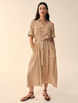 White Stuff Tiff Striped Shirt Dress, Tan/Multi, Tan/Multi