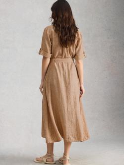 White Stuff Tiff Striped Shirt Dress, Tan/Multi - view 2, Tan/Multi