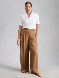 White Stuff Allie Polo V-Neck Top, White, White