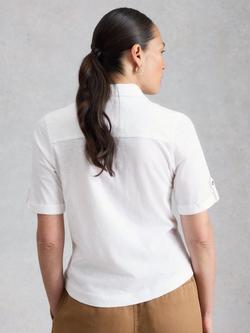 White Stuff Allie Polo V-Neck Top, White - view 2, White