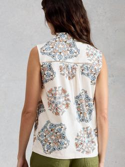White Stuff Amy Geometric Floral Shirt, Ivory/Multi - view 2, Ivory/Multi