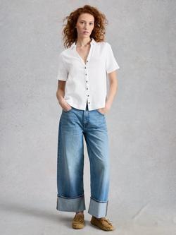 White Stuff Annie Double Cloth Shirt, White, White