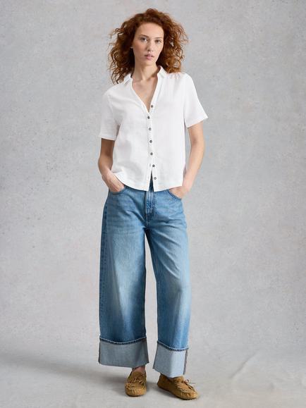 White Stuff Annie Double Cloth Shirt, White, White