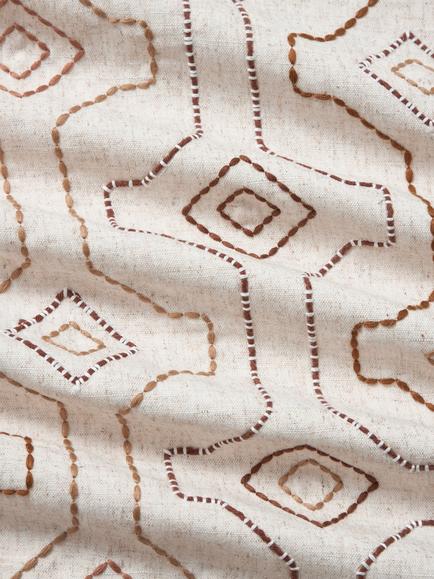 John Lewis Nevado Embroidery Pair Blackout Lined Pencil Pleat Curtains, Multi - view 2, Multi