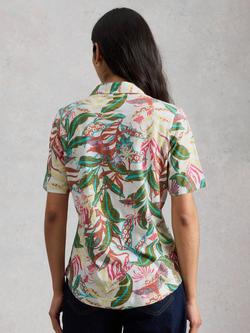 White Stuff Annie Leaves Jersey Shirt, White/Multi - view 2, White/Multi