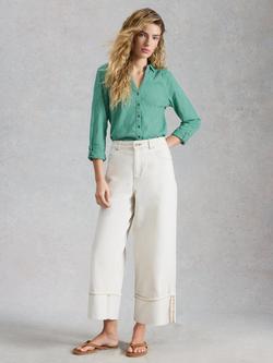 White Stuff Annie Broderie Anglaise Shirt, Teal, Teal