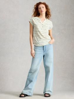 White Stuff Cecily Striped Top, Green/Multi, Green/Multi