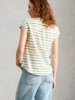 White Stuff Cecily Striped Top, Green/Multi - view 2, Green/Multi