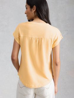 White Stuff Cecily Cotton Short Sleeve Shirt, Yellow - view 2, Yellow