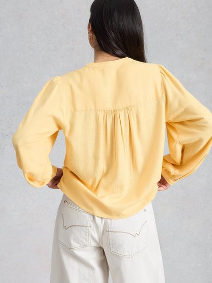White Stuff Lana Long Sleeve Top, Light Yellow - view 2, Light Yellow