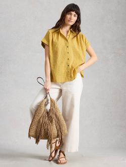White Stuff Orla Stripe Shirt, Yellow, Yellow