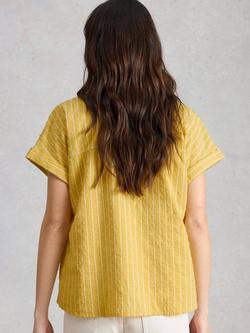 White Stuff Orla Stripe Shirt, Yellow - view 2, Yellow