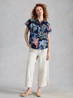 White Stuff Orla Floral Short Sleeve, Navy, Navy