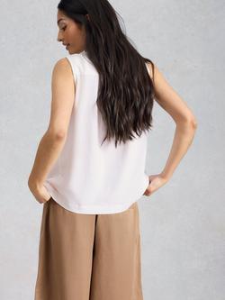 White Stuff Poppy Button Neck Vest Top, White - view 2, White