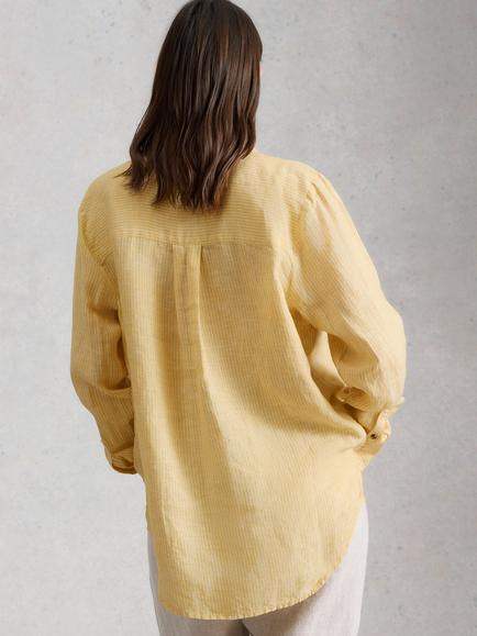 White Stuff Sadie Linen Shirt, Yellow/Multi - view 2, Yellow/Multi